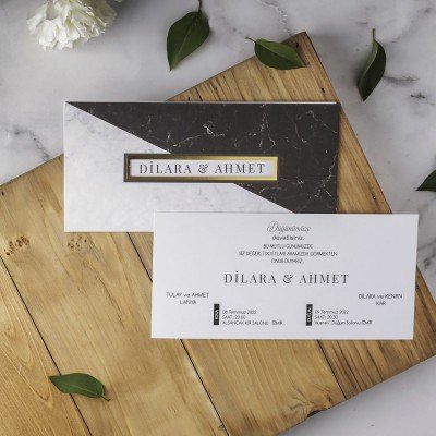 Düğün & Nişan Davetiye Düğün - Nişan Davetiyesi Eko Polen 40108